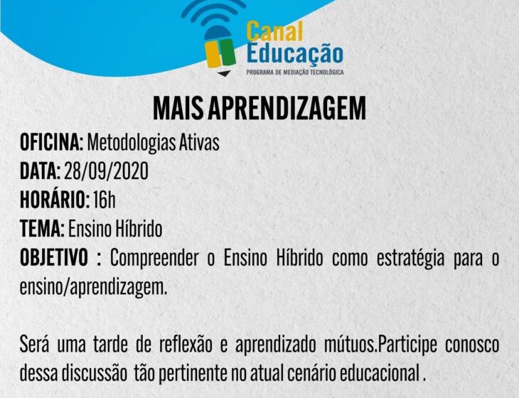  Mais Aprendizagem: Formação capacita professores para o ensino híbrido