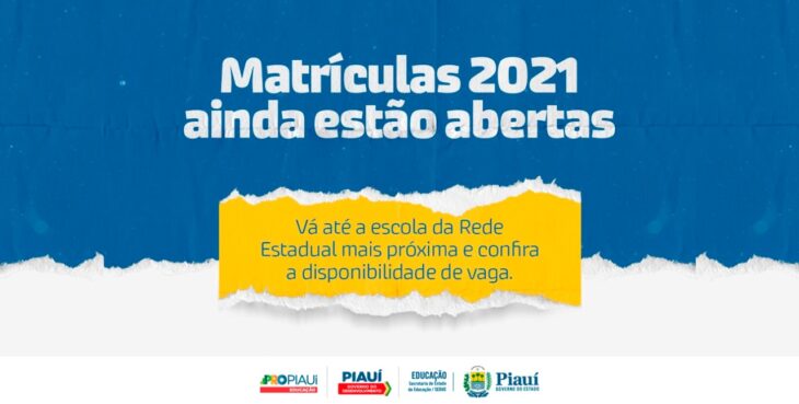  Matrículas da rede estadual de ensino continuam abertas de forma presencial